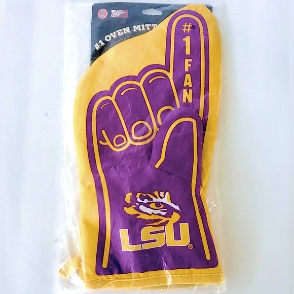 NWT LSU #1 Fan Quilted Oven Mitt Oversized Heat Resistant Grillmaster - Picture 7 of 11